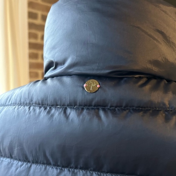 Lilly Pulitzer Navy Allie Packable Midnight Puffer Down Feather Vest Preppy S - Picture 7 of 13